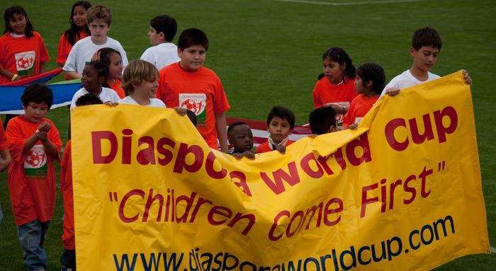 Children always come first at the Diaspora World Cup. 